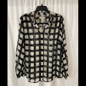 EUC Michael Michael‎ Kors Button Down Blouse 1X
